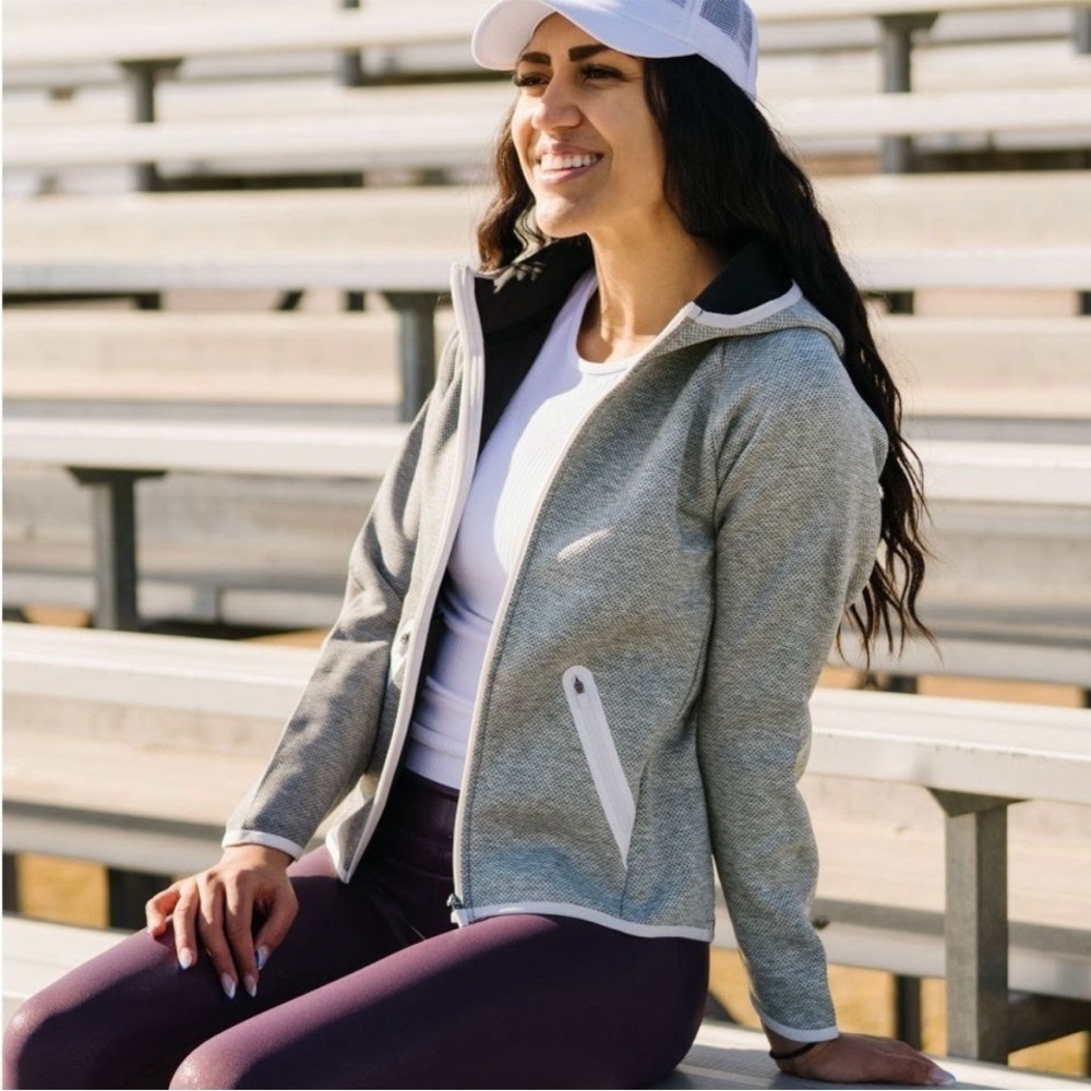 Zyia Zip Sport Hoodie with Zip Pockets Grey Size L - NWOT